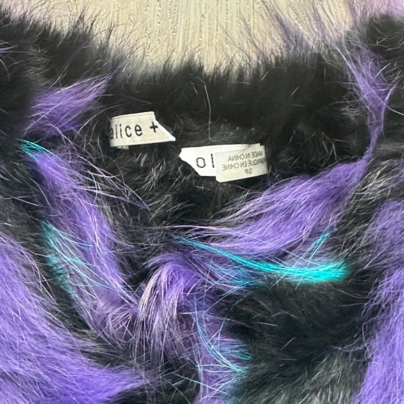 Alice + Olivia FAWN Rainbow Fur Jacket Pride - Size Small - Picture 7 of 11